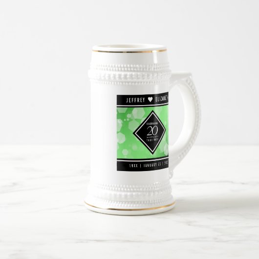 Elegant 20th Emerald Wedding Jubileum Bierpul (Voorkant rechts)