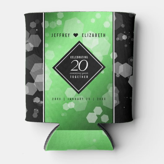 Elegant 20th Emerald Wedding Jubileum Blikjeskoeler (Voorkant)