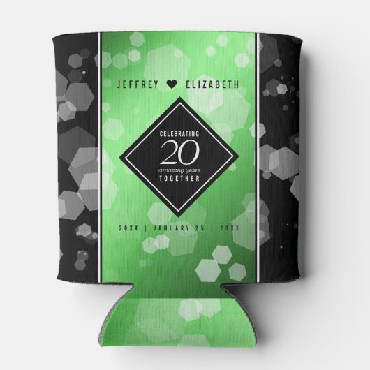 Elegant 20th Emerald Wedding Jubileum Blikjeskoeler (Achterkant)