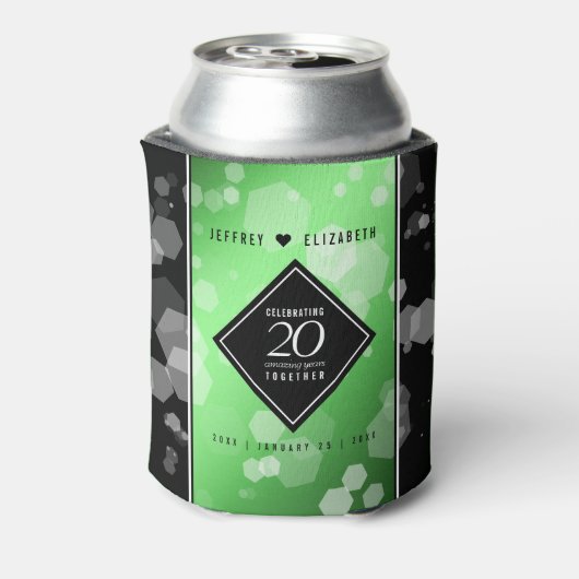 Elegant 20th Emerald Wedding Jubileum Blikjeskoeler (Blikje Achterkant)