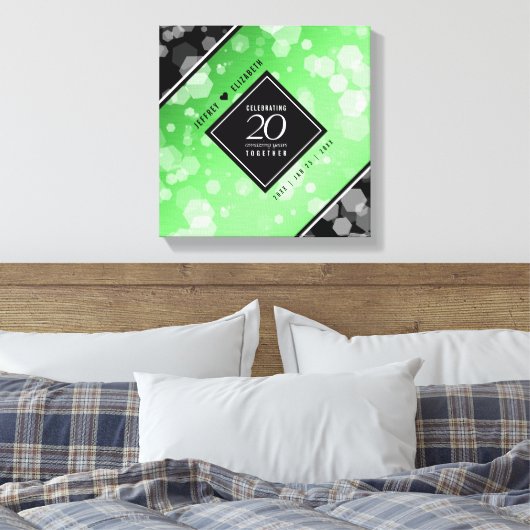 Elegant 20th Emerald Wedding Jubileum Canvas Afdruk (Insitu (Slaapkamer))