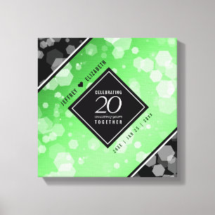 Elegant 20th Emerald Wedding Jubileum Canvas Afdruk