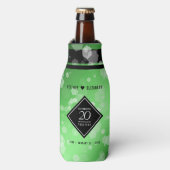 Elegant 20th Emerald Wedding Jubileum Flesjeskoeler (Fles Voorkant)