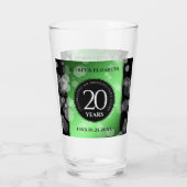 Elegant 20th Emerald Wedding Jubileum Glas (Achterkant)