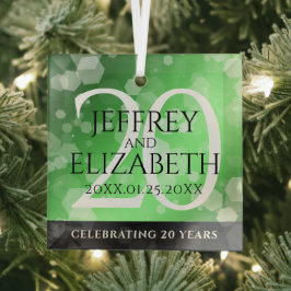 Elegant 20th Emerald Wedding Jubileum Glas Ornament