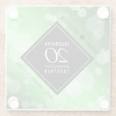 Elegant 20th Emerald Wedding Jubileum Glazen Onderzetter (Achterkant)