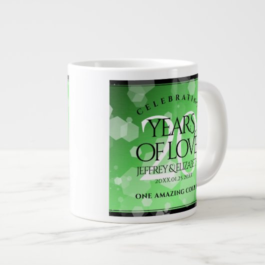 Elegant 20th Emerald Wedding Jubileum Grote Koffiekop (Voorkant rechts)