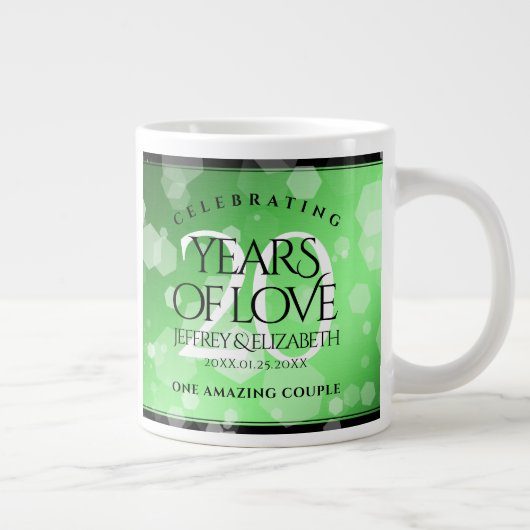 Elegant 20th Emerald Wedding Jubileum Grote Koffiekop (Rechts)