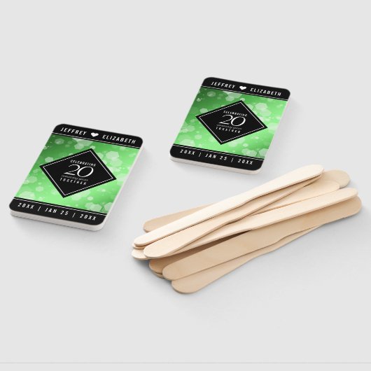 Elegant 20th Emerald Wedding Jubileum Handwaaier (Niet-gemonteerd)