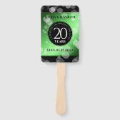 Elegant 20th Emerald Wedding Jubileum Handwaaier (Voorkant)