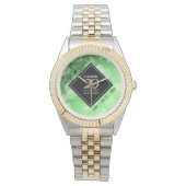 Elegant 20th Emerald Wedding Jubileum Horloge (Voorkant)