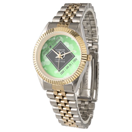 Elegant 20th Emerald Wedding Jubileum Horloge (Gekanteld)