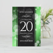 Elegant 20th Emerald Wedding Jubileum Kaart (Staand voorkant)