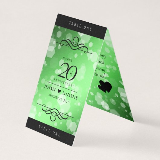 Elegant 20th Emerald Wedding Jubileum Kaart (Achterkant)