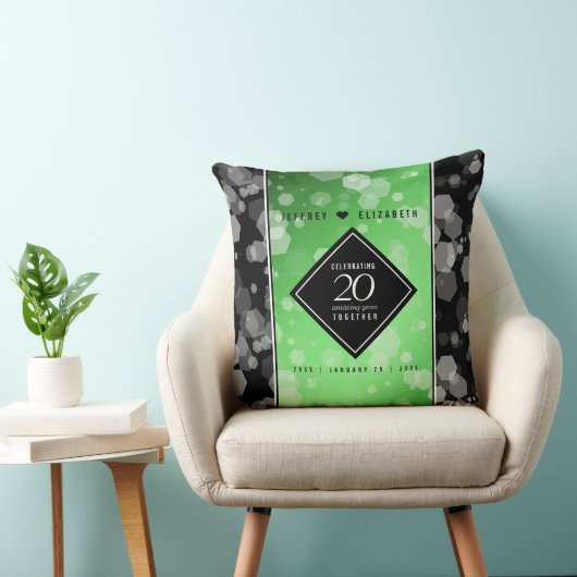 Elegant 20th Emerald Wedding Jubileum Kussen (Stoel)