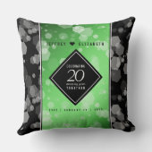 Elegant 20th Emerald Wedding Jubileum Kussen (Achterkant)
