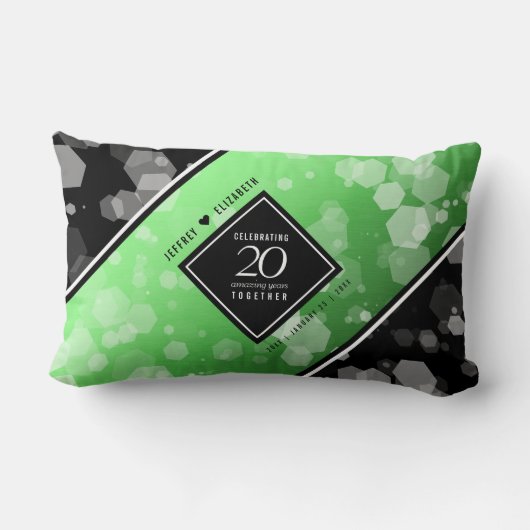 Elegant 20th Emerald Wedding Jubileum Kussen (Achterkant)