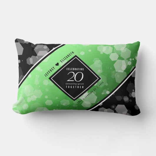 Elegant 20th Emerald Wedding Jubileum Kussen (Voorkant)