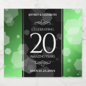 Elegant 20th Emerald Wedding Jubileum Likeurfles Etiket (Enkel label)