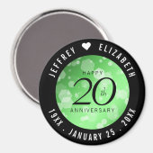 Elegant 20th Emerald Wedding Jubileum Magneet (Voorkant / Achterkant)