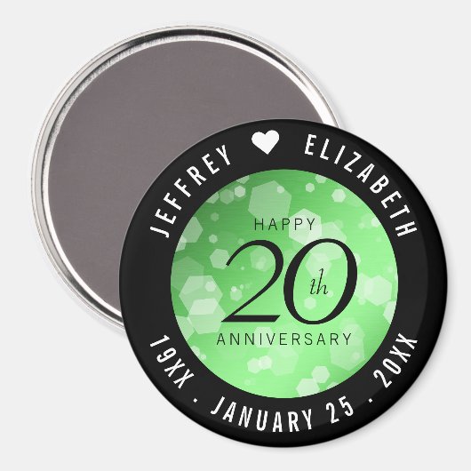 Elegant 20th Emerald Wedding Jubileum Magneet (Voorkant / Achterkant)