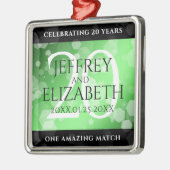 Elegant 20th Emerald Wedding Jubileum Metalen Ornament (Links)