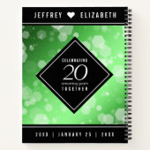 Elegant 20th Emerald Wedding Jubileum Notitieboek (Achterkant)