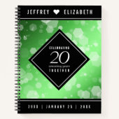 Elegant 20th Emerald Wedding Jubileum Notitieboek (Voorkant)