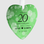 Elegant 20th Emerald Wedding Jubileum Ornament (voorkant)