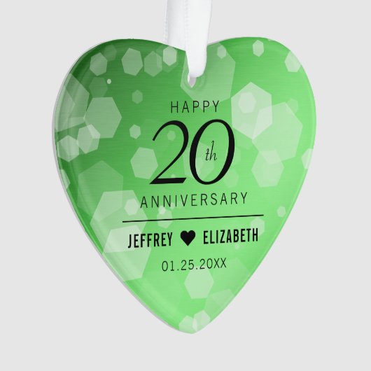 Elegant 20th Emerald Wedding Jubileum Ornament (voorkant)
