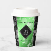 Elegant 20th Emerald Wedding Jubileum Papieren Bekers (Achterkant)