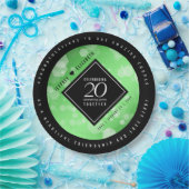 Elegant 20th Emerald Wedding Jubileum Papieren Bordje (Feest)
