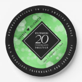 Elegant 20th Emerald Wedding Jubileum Papieren Bordje (Voorkant)