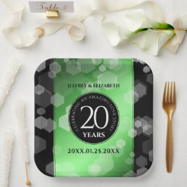 Elegant 20th Emerald Wedding Jubileum Papieren Bordje