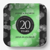 Elegant 20th Emerald Wedding Jubileum Papieren Bordje (Voorkant)