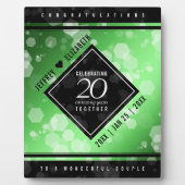Elegant 20th Emerald Wedding Jubileum Plaque Fotoplaat (Voorkant)