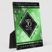Elegant 20th Emerald Wedding Jubileum Plaque Fotoplaat (Zijkant)