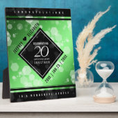 Elegant 20th Emerald Wedding Jubileum Plaque Fotoplaat (Zijkant)