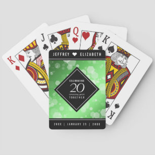 Elegant 20th Emerald Wedding Jubileum Pokerkaarten