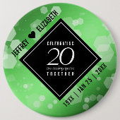 Elegant 20th Emerald Wedding Jubileum Ronde Button 6,0 Cm (Voorkant)
