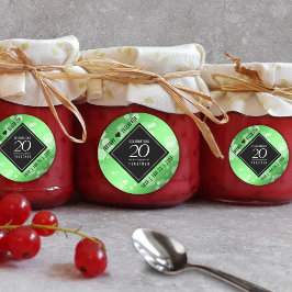 Elegant 20th Emerald Wedding Jubileum Ronde Sticker