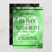 Elegant 20th Emerald Wedding Jubileum Save The Date (Voorkant / Achterkant)