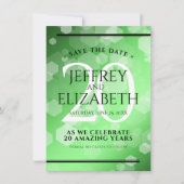 Elegant 20th Emerald Wedding Jubileum Save The Date (Voorkant)