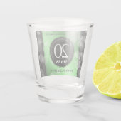 Elegant 20th Emerald Wedding Jubileum Shot Glas (Achterkant)