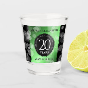 Elegant 20th Emerald Wedding Jubileum Shot Glas