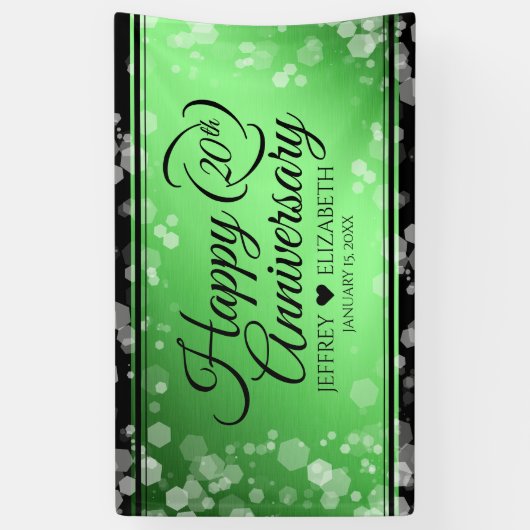Elegant 20th Emerald Wedding Jubileum Spandoek (Verticaal)