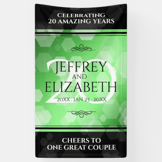 Elegant 20th Emerald Wedding Jubileum Spandoek (Verticaal)
