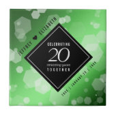 Elegant 20th Emerald Wedding Jubileum Tegeltje (Voorkant)