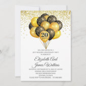 Elegant 20th Wedding Jubileum Gold en Black I Kaart (Voorkant)
