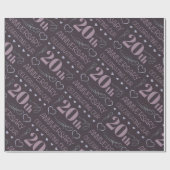 Elegant 20th Wedding Jubileum Lavender Cadeaupapier (Vlak)